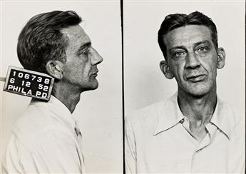 (AMERICAN CRIME) A group of more than 325 mugshots, all depicting men, from Philadelphia, Pennsylvania. 1947-59.